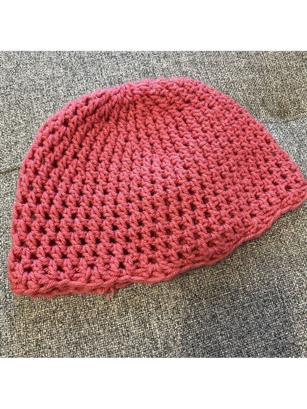 Handmade crochet pink beanie with flower for ladies size medium one of a kind, l - Picture 5 of 6